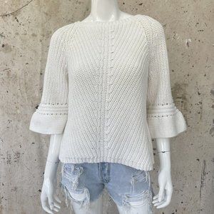 Anthropologie Rosa Neira Knit White Sweater, M